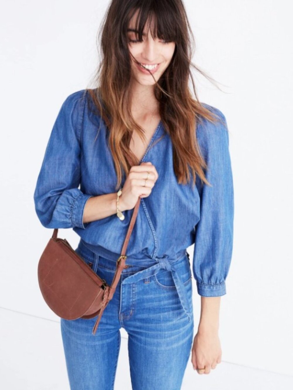 Madewell Denim Wrap Top - Picture 13 of 13
